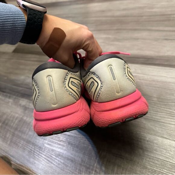 Brooks Ghost 14 Womens 8 Running Shoe Grey Pink Trainer Athletic Walking - Picture 11 of 13